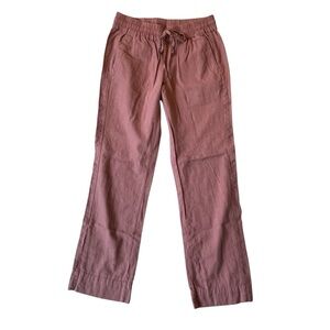 Love Tree pants S Pink Relaxed straight leg Linen Viscose Elastic waist Pockets